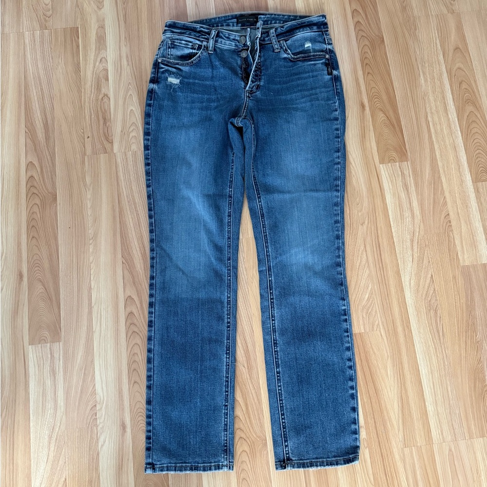 Silver Jeans Women's Straight Leg in Dark Blue